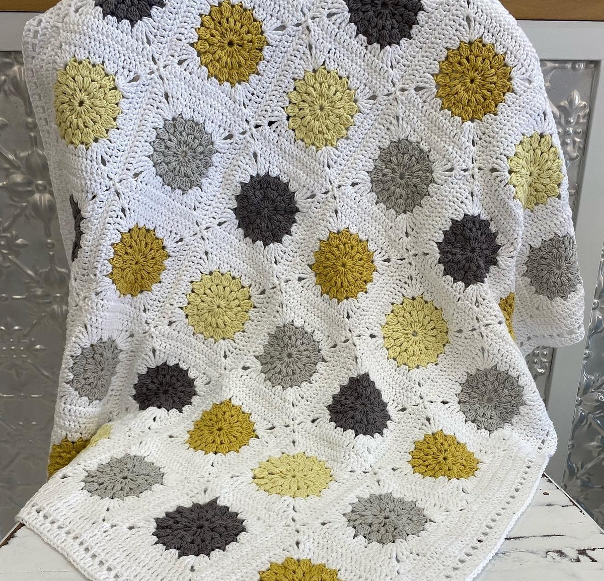 Crochet Throw Mustard And Grey Throw Mello Yellow Crochet Blanket