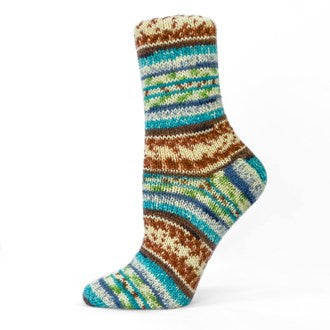 Fiddlesticks Jester Sock Yarn - Brown/Aqua