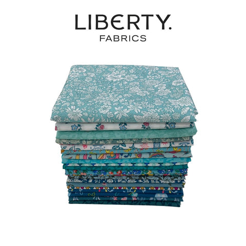 Liberty Curated 20pce Fat Eighth Bundle - Teals & Aqua