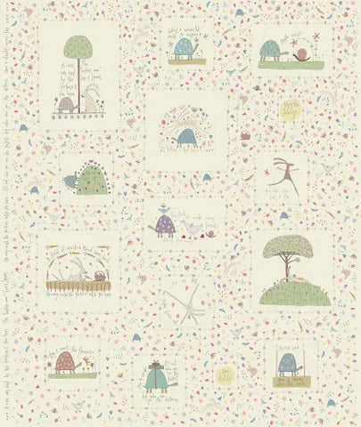 Anni Downs Slow & Steady Quilt Kit with Pre-Printed Panel - Cream