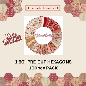 100pce French General 1,1/2" Hexagon Pre-Cut Extension Pack