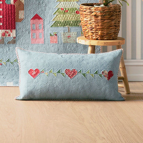 Heart Garland Pillow Kit - Plaid Stone (Pre-Order for Sept 1st Shipping)