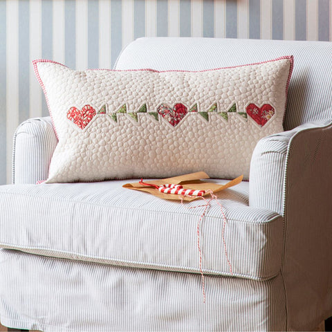 Heart Garland Pillow Kit - Putty White (Pre-Order for Sept 1st Shipping)