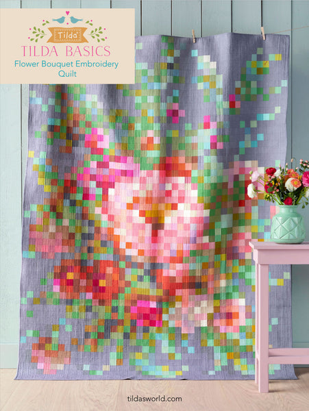 Flower Bouquet Embroidery Pre Cut Quilt Kit (Introductory Special)