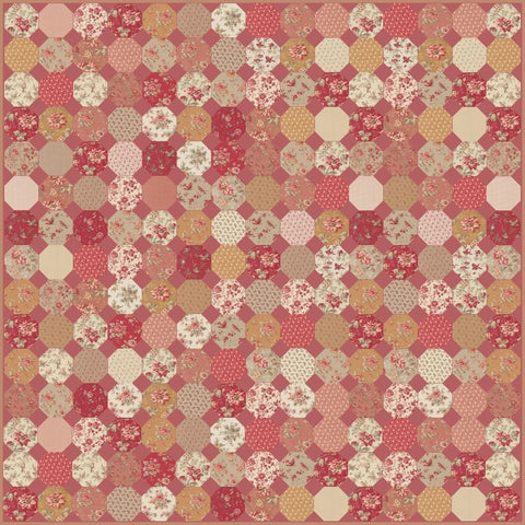 French General Parisian Octettes Pre-Cut Quilt Kit - Faded Red