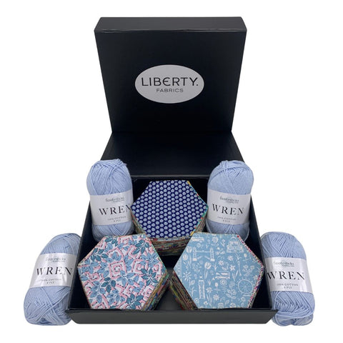 Joanna's Liberty Hexie Garden Pre-Cut Kit - Pastel Blue