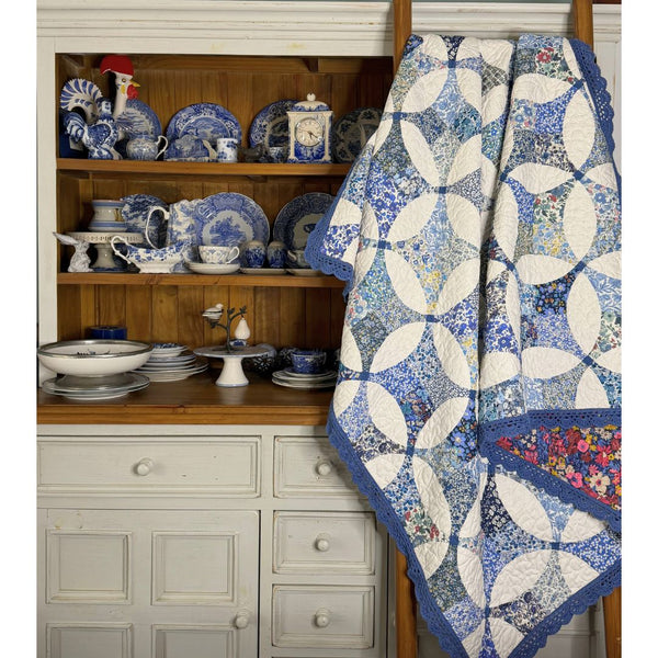 Liberty Blues Pre-Cut Quilt Kit with Crocheted Edge (SHIPPING MARCH 23)