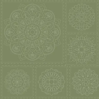 Sashiko Mandala Stitchery Panel - Jungle Nights