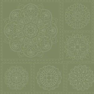 Sashiko Mandala Stitchery Panel - Jungle Nights