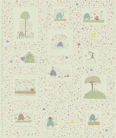 Anni Downs Slow & Steady Quilt Kit with Pre-Printed Panel - Mint