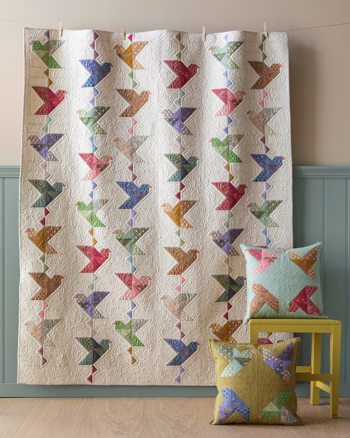 Tilda Paperbird Quilt Kit - Putty White