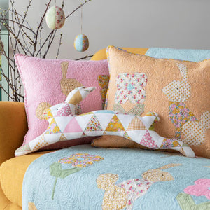 Spring Hare Pillow with Buttons - Yellow (PRE ORDER)