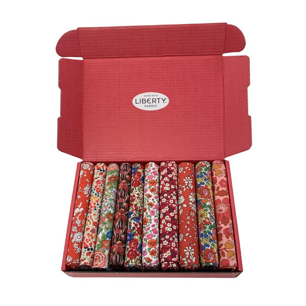 Liberty Tana Lawn 10pc Fat Quarter Box - Ruby Red