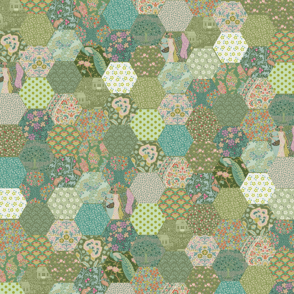 Tilda 2" Pre-Cut Hexagon Pack - Greens