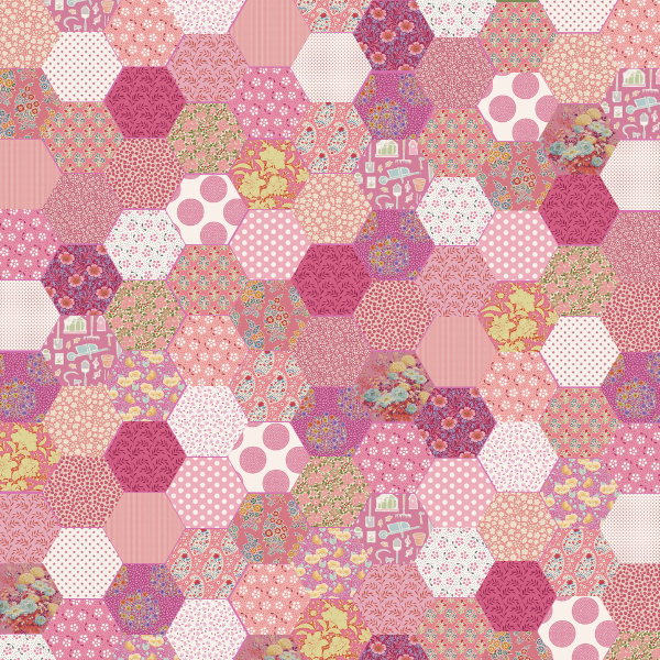 Tilda 1" Pre-Cut Hexagon Pack - Pinks