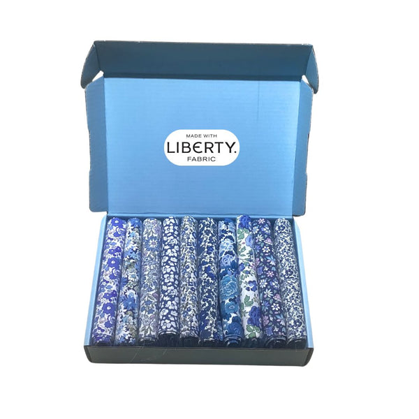 Liberty Tana Lawn 10pc Fat Quarter Box - Marine Blues
