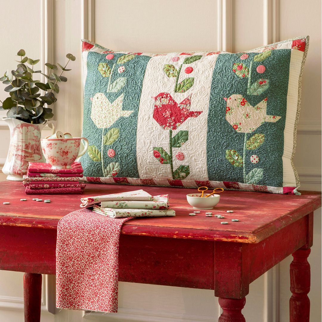 Winter Birds Pillow Kit - Petrol