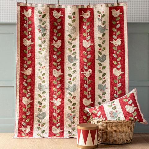 Winter Birds Quilt Kit - Burgundy (Pre-Order for Sept 1st Shipping)