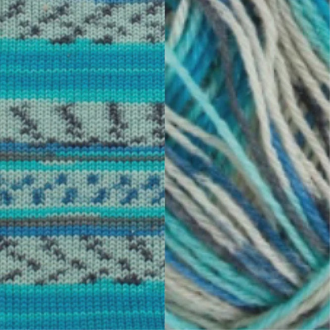 Fiddlesticks Harlequin Sock Yarn - Aqua